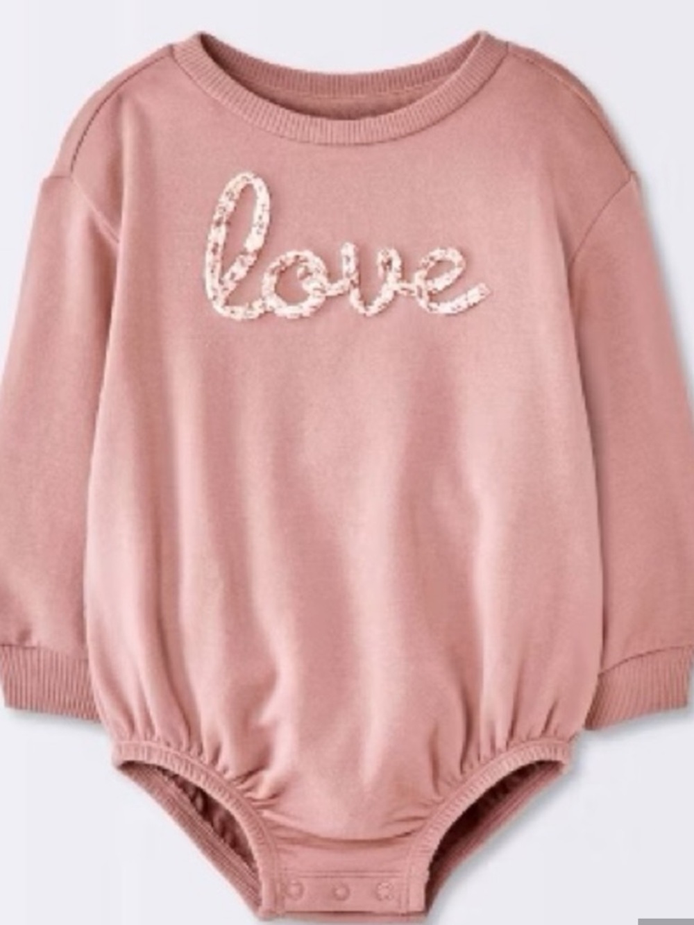 Cloud Island Baby Girls' Pink 'Love' Long-Sleeve sweatshirt bubble onsie